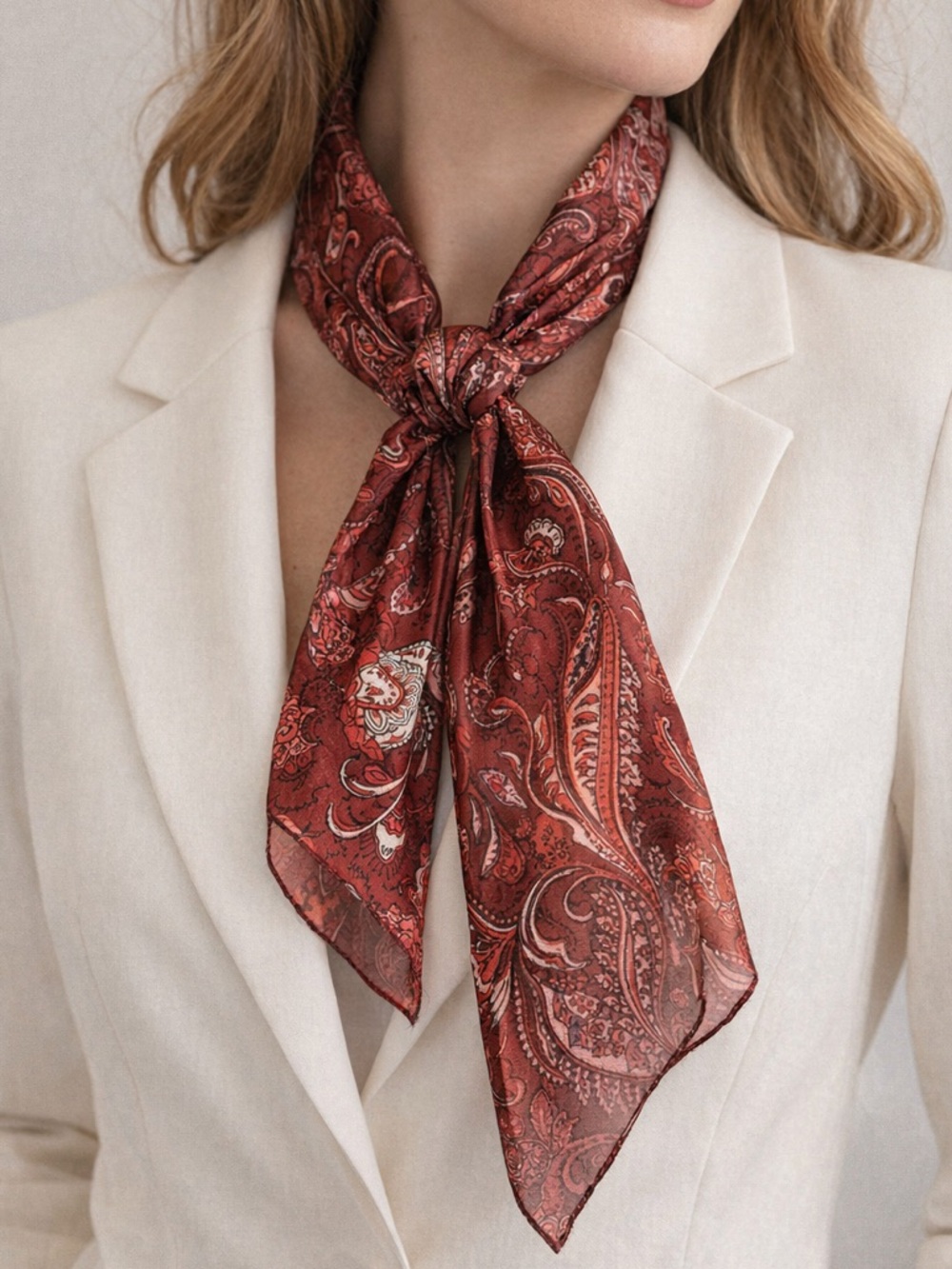 Elegant Burgundy Paisley Women's Scarf